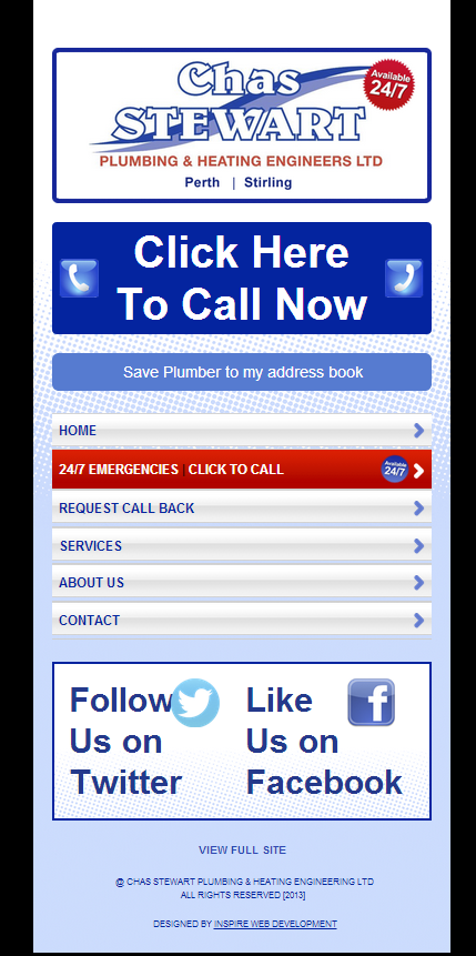 Mobile Website for Plumbing & Heating Business